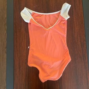 peach w white trim and white cap sleeves